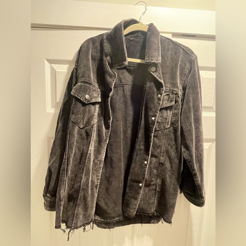 Oversized fit size medium (medium- heavy weight) dark grey shacket